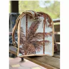 Teracotta Tropic  Block Print Quilted  Cotton Weekender Duffle Bag With Sling Belt Beige 18"X18"