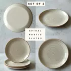 Juego de 2 platos llanos rústicos en espiral de cerámica Mittory