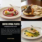 Juego de 2 platos llanos rústicos en espiral de cerámica Mittory