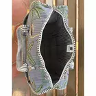 Urban Safari Edit  Block Print Quilted  Cotton Weekender Duffle Bag With Sling Belt Light Blue 18''X18"