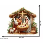 Colgador de pared de pesebre navideño - Sagrada Familia - Decoración de madera MDF