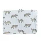 Wild Roar  Block Print Quilted  Cotton Laptop Sleeve With Front Pocket White 10"X15"