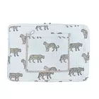 Wild Roar  Block Print Quilted  Cotton Laptop Sleeve With Front Pocket White 10"X15"