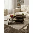 MDF Rectangular Ethnic Printed Golden Color Serving Tray Set  of 3