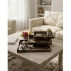 MDF Rectangular Ethnic Printed Golden Color Serving Tray Set  of 3