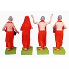 Handcrafted ISKCON Nagar Kirtan Clay Idol | Devotional Vaishnav Bhajan Procession Figurine Dolls| Krishnagar Terracotta Art| Handmade Human Burn Clay Idols for Home Decor & Gifting (Set of 4)