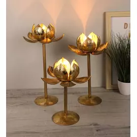 Abnehmbarer Lotus-Teelichthalter 3er-Set