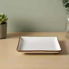 Bandeja cuadrada blanca Mittory de 8 pulgadas