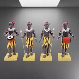 Krishnanagar Handmade Clay Human Figure Gift & Decor (Tribal Hunter Group)