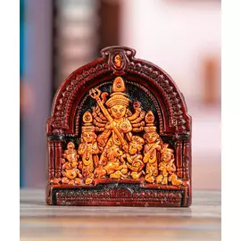 Handcrafted Terracotta Goddess Durga Idol For Home, Temple, Office, Living Room Decoration, Multicolor