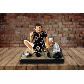 Krishnanagar Handmade Clay Gift & Décor | Basic- Sitting Human Figure Miniature Idol - Blacksmith