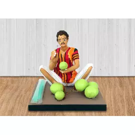 Krishnanagar Handmade Clay Gift & Décor | Basic- Sitting Human Figure Miniature Idol - Coconut Seller