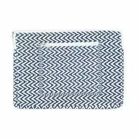 Funda acolchada de algodón con estampado Desert Drift para portátil, con bolsillo frontal, color negro, 25 x 38 cm.