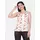 Power Sutra Floral Print Satin Front Tie Ruched Top - Off White