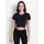 Long back crop top reflective black
