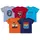 Minicult Cotton Half Sleeve Kids Tshirt with Chest Print and Bright Colors(Orange)(Pack of 5)