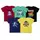 Minicult Cotton Half Sleeve Kids Tshirt with Chest Print and Bright Colors (Multicolour) (Pack of 5)