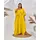The Saffron Saga Hand Embroidered Designer Luxury Kaftan Yellow - S