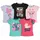Minicult Girls half sleeeves Cotton Tshirt with cute Prints and colorfull-Red(pack of 5)