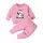 Minikult bomull Barn Koordinerad sweatshirt och byxa set med karaktärstryck (ZEBRA PINK)(Pack of 1)