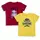 Minicult Cotton Half Sleeve Kids Tshirt with Chest Print and Bright Colors Yellow (Pack of 2)
