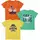 Minicult Cotton Boys Half Sleeve Kids Tshirt with Chest Print and Bright Colors Multicolor (Pack of 3)Yellow