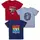 Minicult Cotton Boys Half Sleeve Kids Tshirt with Chest Print and Bright Colors Multicolor (Pack of 3)Dark Blue