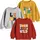 Minicult Langarm-Sweatshirt für Kinder mit lustigen Aufdrucken – Löwe (3er-Pack)