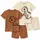 minicult Matching CottonTshirt and Shorts coords with cute animal Prints(Dino Combo 2)(Pack of 2)(3-6 MTS)