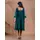 Ocean Meadow Teal Green Embroidered Kala Cotton Gathered Dress - Handwoven