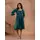 Ocean Fern Teal Green Kala Cotton Kantha Layered Dress